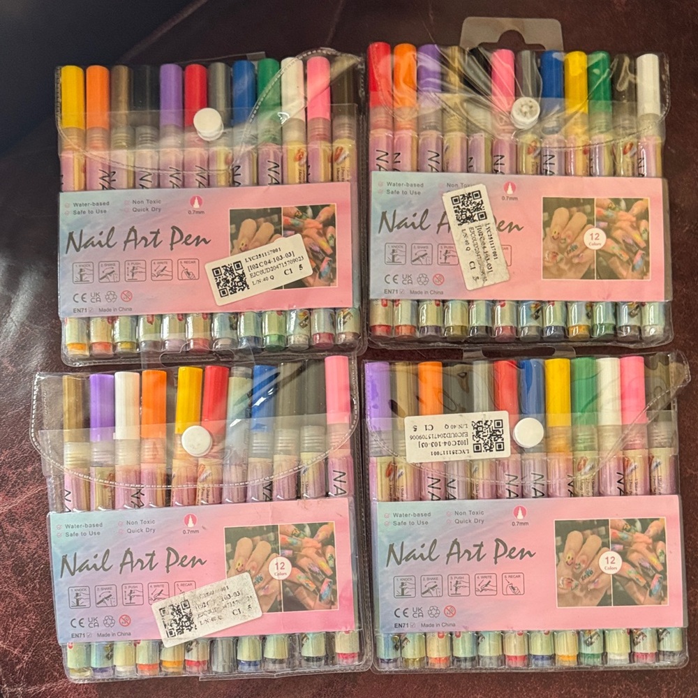 Nail Art Pen Set - 12 Colors